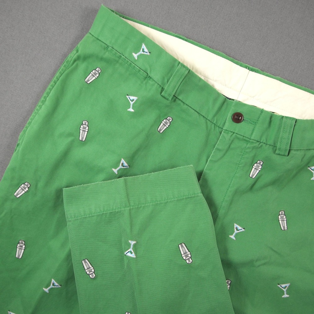 Polo Ralph Lauren Martini Shaker Party Cocktail Embroidered Men Pant 35x30 Chino